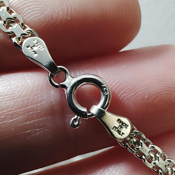 Vintage Sterling BEVERLY HILLS SILVER Filigree Diamond cut Heart Motif Necklace - Picture 7 of 11